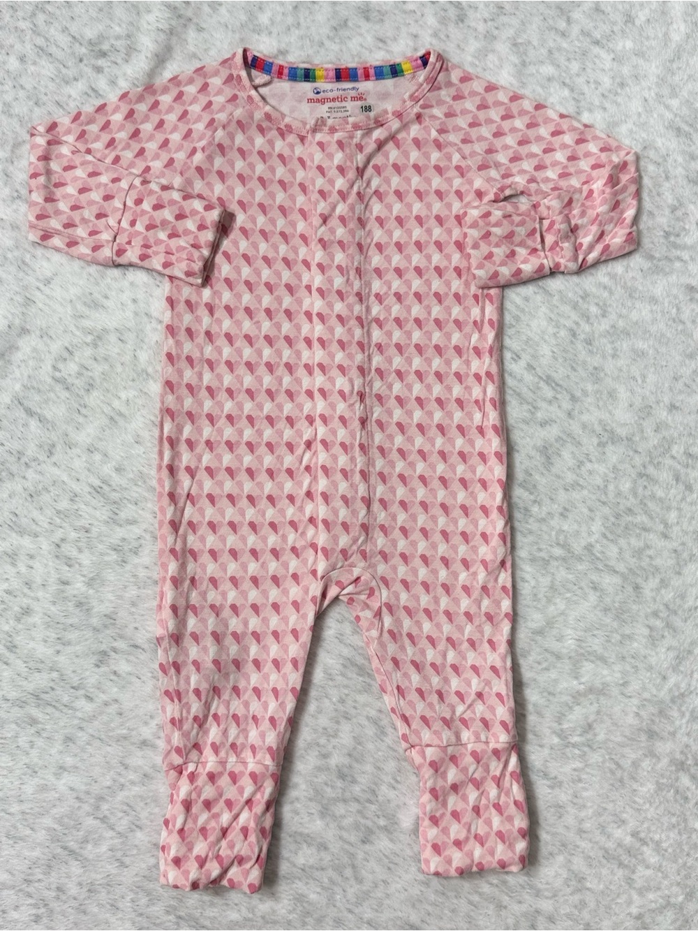 Magnetic Me Pink Geometric Footless Sleeper 0-3M Baby Girl Modal Blush Rose